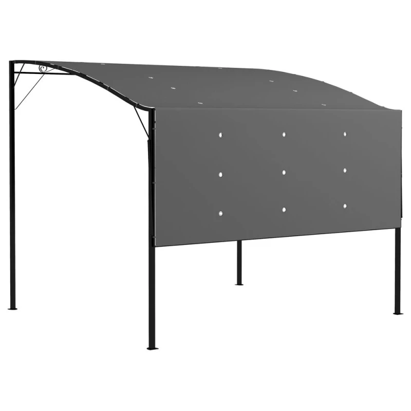 Image of Outsunny Outsunny - 3 x 2.5m Patio Metal Gazebo Pergola Wall Mount Outdoor Shelter Grey 5056725389703
