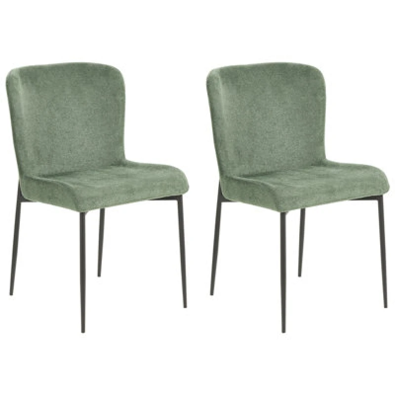 Image of Beliani Set Of 2 Dining Chairs Ada Dark Green