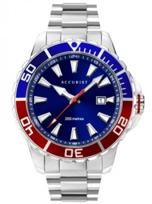 Image of Accurist Mens Signature Divers Style Blue Dial Bracelet Watch 7327