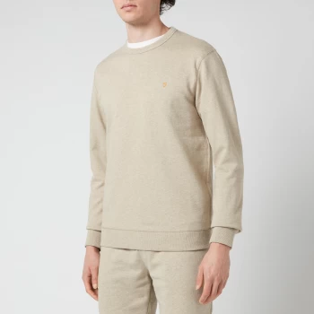 image of Farah Mens Tim Sweatshirt - Smoky Brown Marl - L