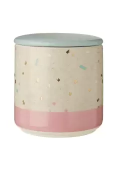 Image of Medium Sized Terrazzo Multi-Colored Design Canisters With Ceramic Sealing Lids Cereal Storage Containers For Kitchen Items Tea Sugar Canister And