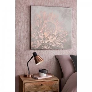 Pretty Protea Metallic Floral Printed Canvas