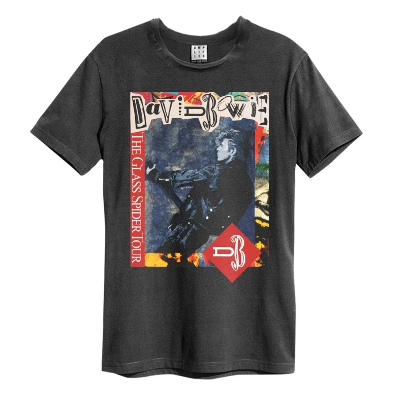 Image of Amplified Amplified Men Glass Spider Tour David Bowie T-Shirt in Charcoal Size: X-Small Charcoal XS Male 5063238018990