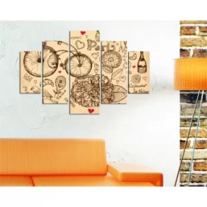 image of ST116 Multicolor Decorative MDF Painting (5 Pieces)