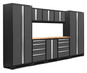 Image of Bold 3.0 Grey 9 piece Garage Cabinet Set 7 Shelves