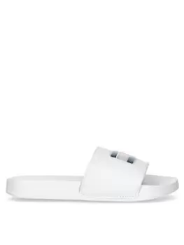 Image of Tommy Hilfiger Kids Flag Pool Sliders - White, Size 2.5 Older