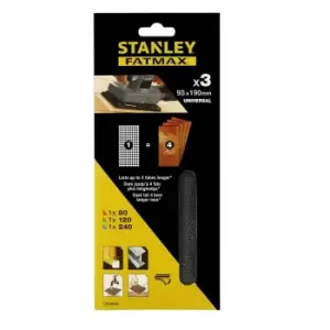 Image of Stanley Fatmax 1/3 Sheet Mixed Sanding Sheets - STA39047-XJ