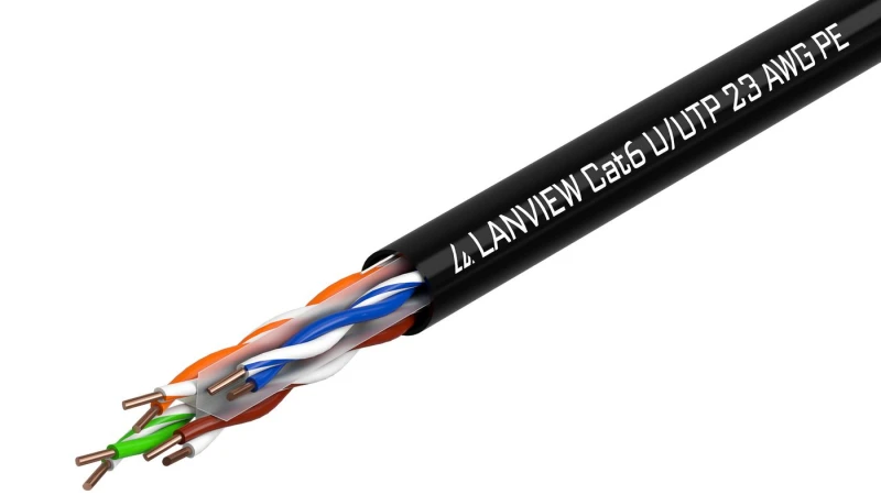 Image of Lanview LVN122151 networking cable Black 305 m Cat6 U/UTP (UTP)