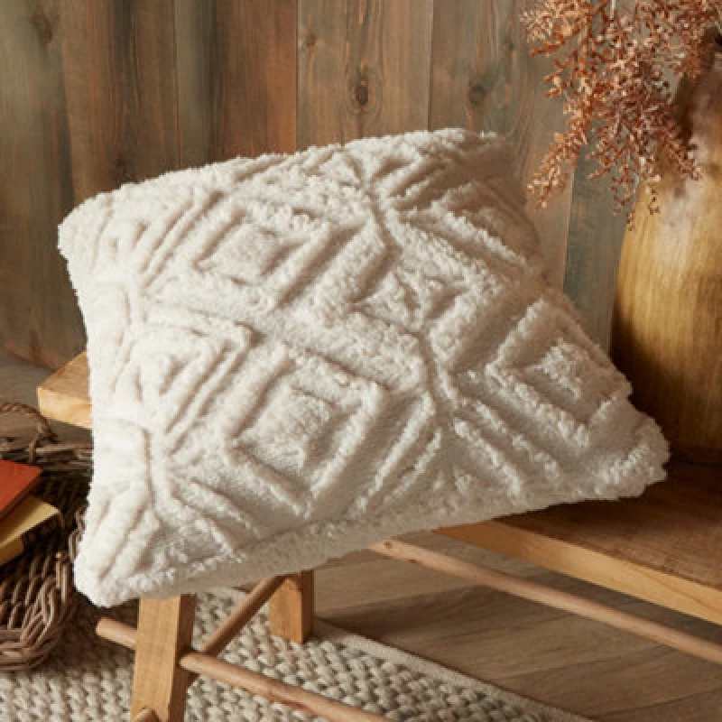 Image of Fusion Romo Fleece & Sherpa Cushion, Natural