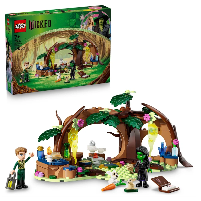 Image of LEGO Wicked Elphaba's Retreat - Forest Building Toy with 2 Mini Dolls & 2 Animal Figures plus Accessories - Gift for 7+ Year Old Girls & Movie Fans -