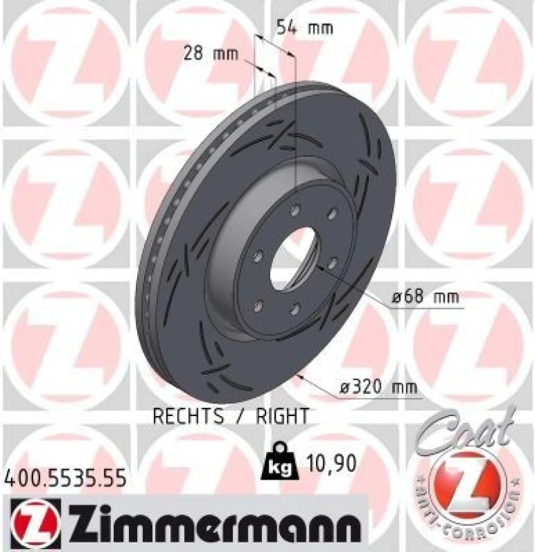 Image of ZIMMERMANN Brake disc ZIMMERMANN 400.5535.55