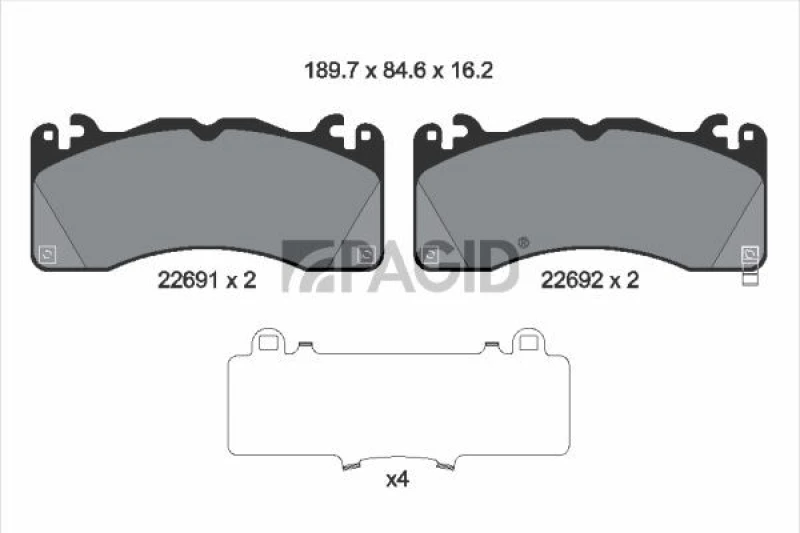 Image of Brake pad set PAGID T4255N