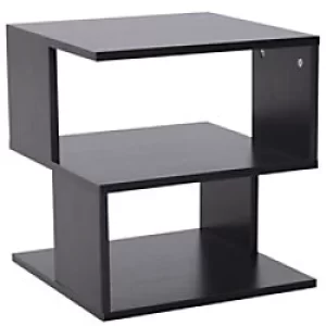 Image of Homcom Modern Square 2 Tier Coffee Table Black 400 x 400 x 430 mm