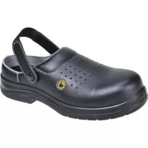 Portwest Compositelite ESD Perforated Safety Clogs Black Size 8