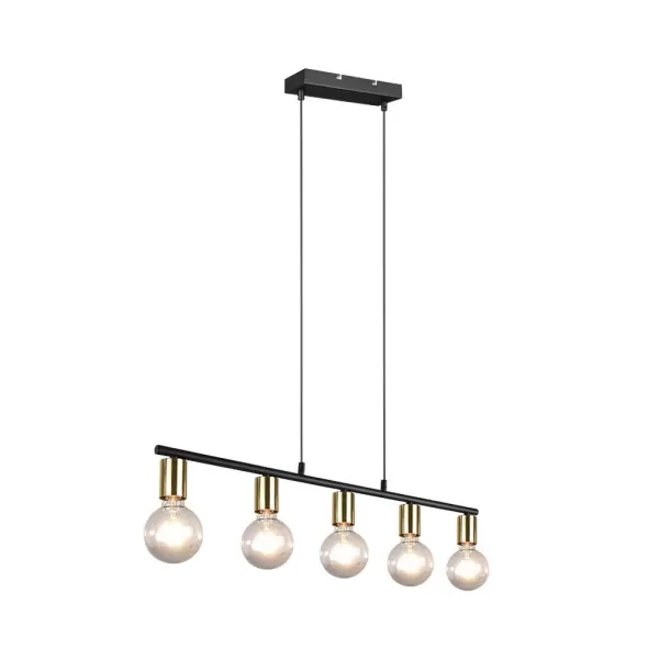 Image of Vannes Modern 5 Light Bar Pendant Ceiling Light Brass Matt