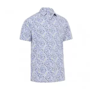Image of Callaway MICRO ABSTRACT PRINT POLO - Bright White - L