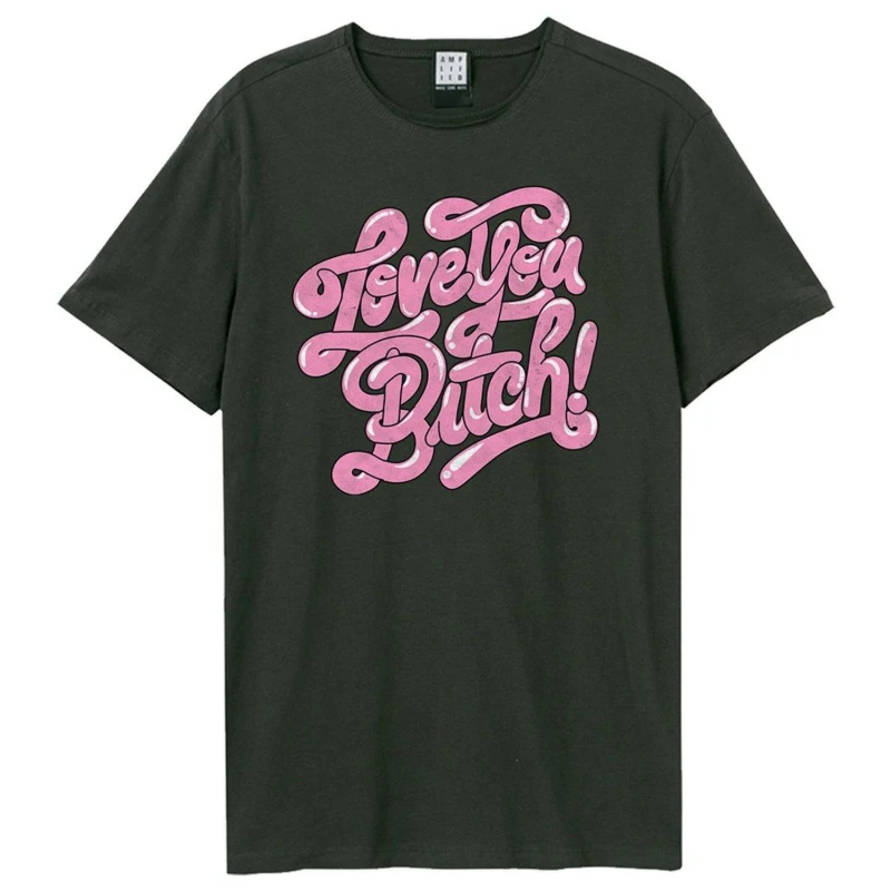Image of Amplified Amplified Men Love You Bitch Lizzo T-Shirt in Charcoal Size: X-Small Charcoal XS Male 5063377023589