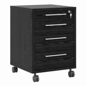 image of Prima Mobile Cabinet In Black Woodgrain