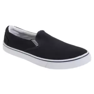 Image of Dek Mens Gusset Casual Canvas Yachting Shoes (10 UK) (Navy Blue)