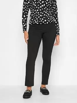 Image of M&Co Black Straight Leg Bengaline Trouser, Black, Size 10, Inside Leg Regular, Women