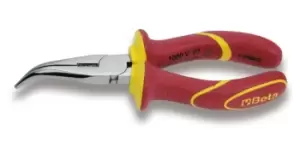 Image of Beta Tools 1168MQ VDE 1000V Insulated Long Bent Needle Nose Pliers 160mm