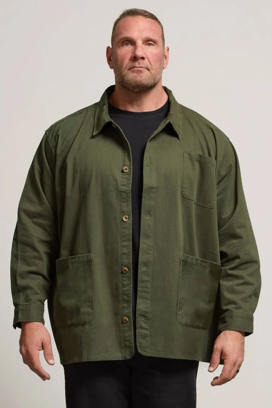 Image of BadRhino BadRhino Men Classic Collar Overshirt in Dark Olive Size: 2X-large Dark Olive XXL Male 5063110931577