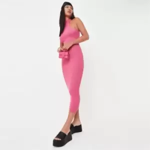 Missguided Striped Racer Rib Midaxi Dress - Pink