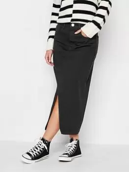 Image of PixieGirl Petite Denim Midi Skirt, Black, Size 16, Women