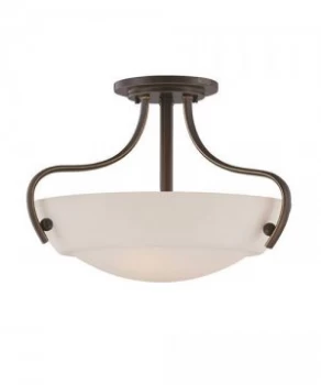 Image of 3 Light Semi Flush Ceiling Light Palladian Bronze, E27