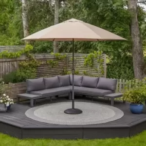 Image of Harbour Lifestyle Triton 3M Aluminium Parasol - Khaki