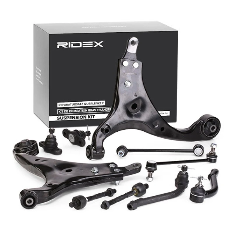 Image of RIDEX 772S0224 Control arm repair kit with coupling rod, Front Axle Right, Control Arm Suspension Kit (772)