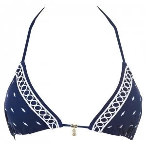 Image of Watercult Artful Triangle Bikini Top - 348INDIGOOFFWHT