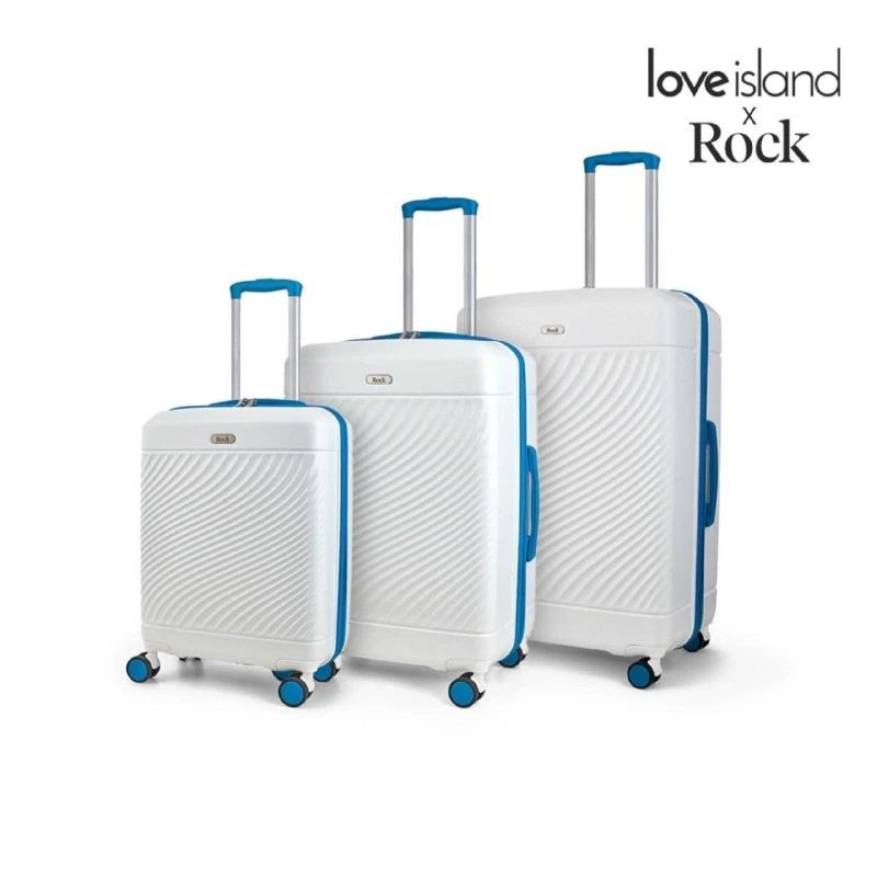 Image of Rock Rock Love Island Suitcase White/Blue White/Blue unisex 3pc Set