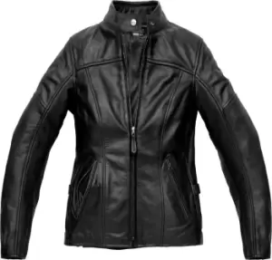 image of Spidi Mack Ladies Motorcycle Leather Jacket, black, Size 42 for Women, black, Size 42 for Women