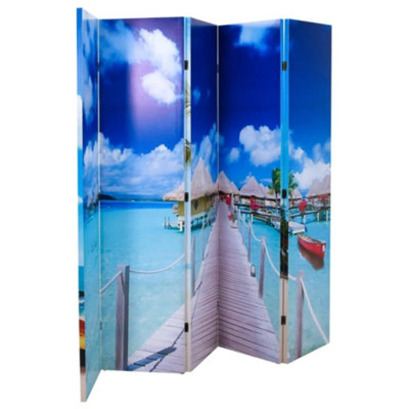 Image of Vidaxl Folding Room Divider 200X170 Cm Beach Room Dividers