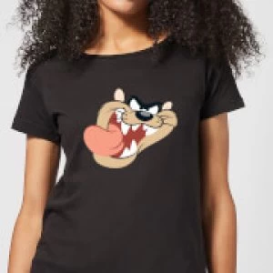 Image of Looney Tunes Tasmanian Devil Face Womens T-Shirt - Black