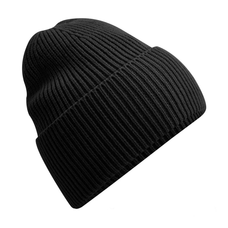Image of Beechfield Beechfield Men Cuffed Oversized Beanie in Black One Size Male 5063238184619