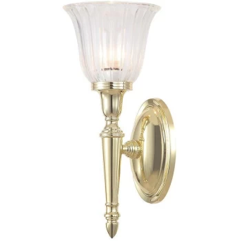 image of Elstead - Dryden - 1 Light Bathroom Wall Light Polished Brass IP44, G9