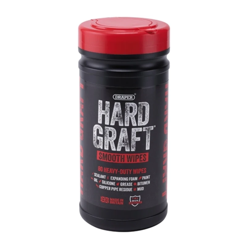 Image of Draper Hard Graft Multipurpose Smooth Wipes (Tub of 80) 12434