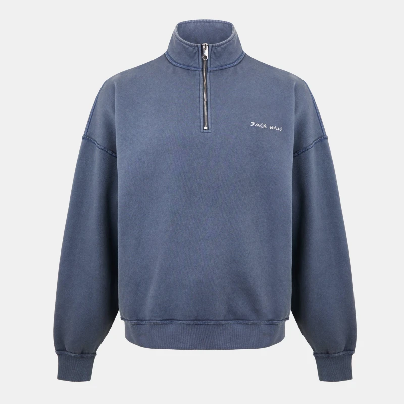 Image of Jack Wills Mens Quarter-Zip Fleece Night Sky male S
