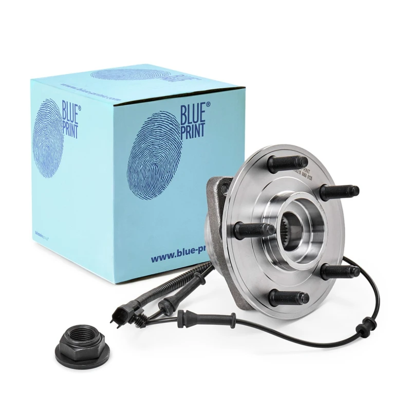 Image of Blue PRINT ADA108218 Wheel bearing kit Front Axle, with integrated ABS sensor Wheel Bearing Kit (654)