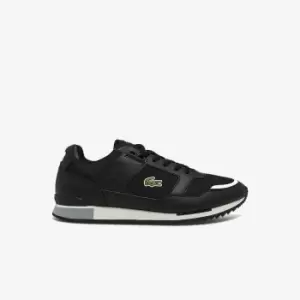 image of Lacoste Mens Partner Piste Synthetic and Textile Trainers Size 10 UK Black & Grey