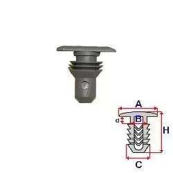Image of ROMIX Clip, trim-/protection strip C60110 VW,SKODA,Golf IV Schragheck (1J1),PASSAT Variant (3B6),Golf IV Variant (1J5),PASSAT Variant (3B5)