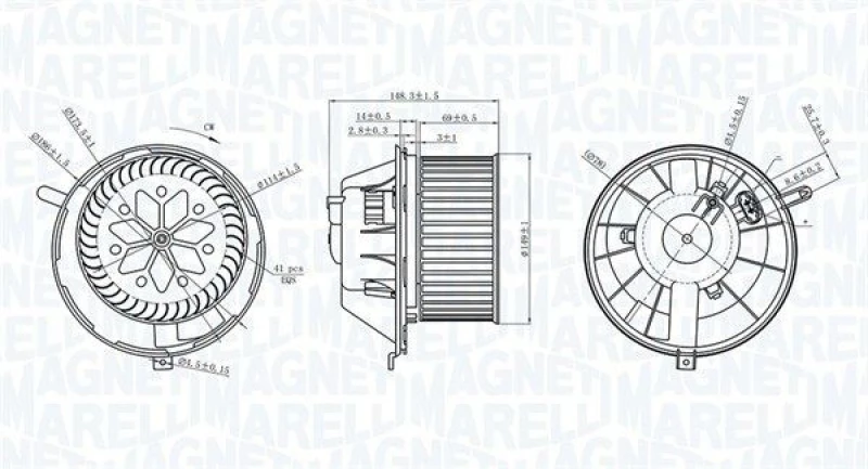 Image of MAGNETI MARELLI Heater blower motor MAGNETI MARELLI 069412229010
