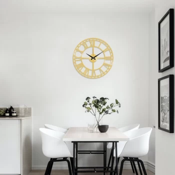 Image of Metal Wall Clock 2 - Gold Gold Decorative Metal Wall Clock