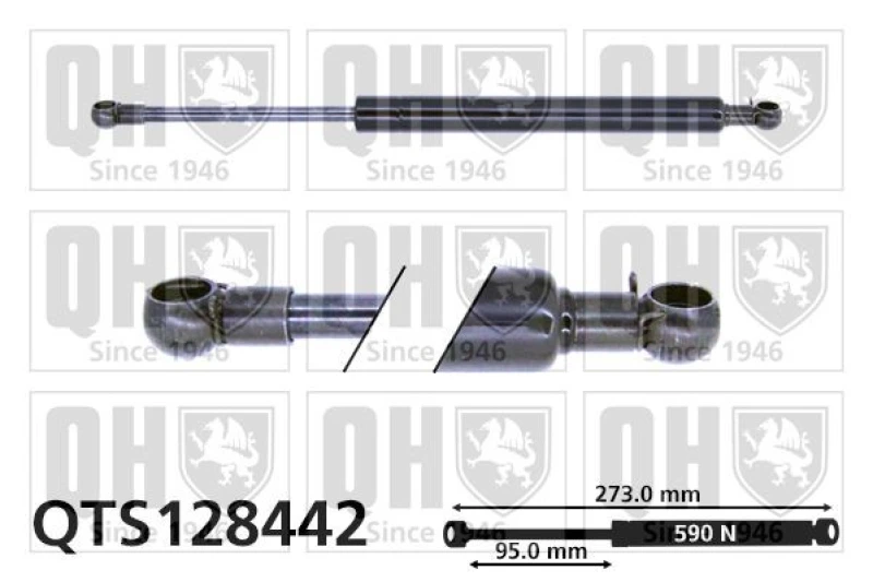 Image of QUINTON HAZELL Tailgate strut QUINTON HAZELL QTS128442