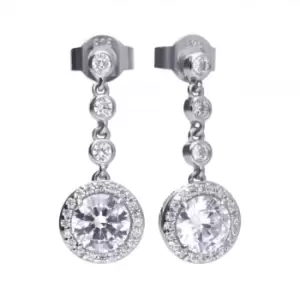 image of Diamonfire Silver White Zirconia Round Earrings E5588