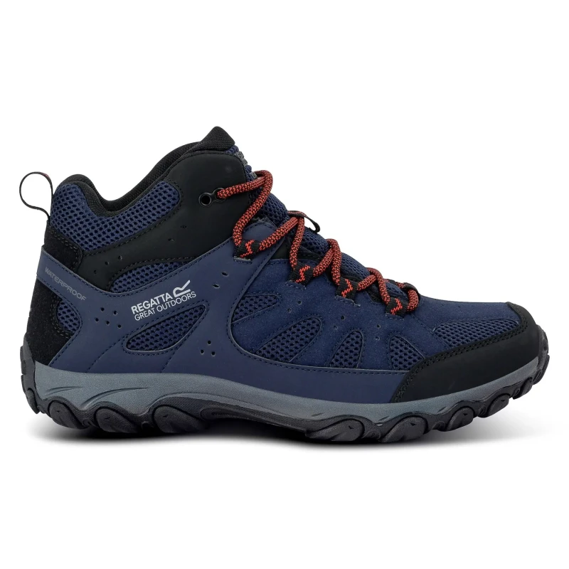 Image of Regatta Regatta Men Edgepoint Breathable Waterproof Mid Walking Boots in Navy Size: 10 Navy 10 Male 5063516062707