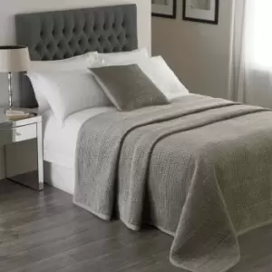 image of Paoletti Brooklands Velvet Super King Bedspread Viscose Cotton Silver