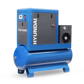 Image of Hyundai 10hp 350 Litre Screw Compressor With Dryer HYSC100350D